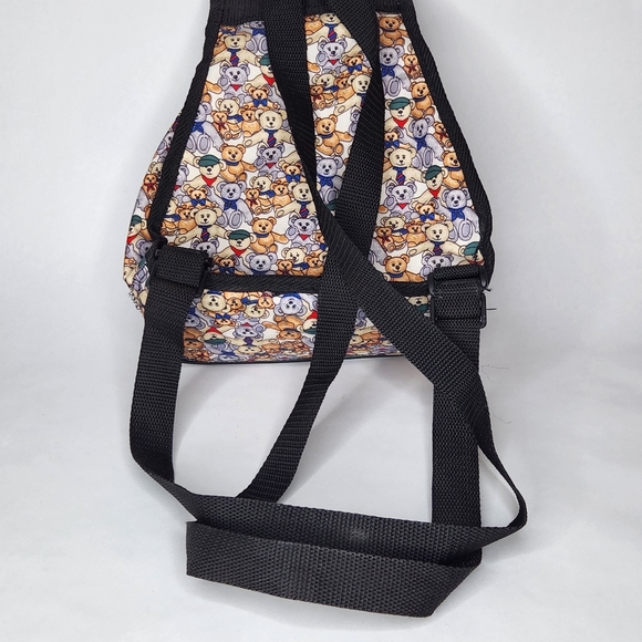 Vintage Mini Teddy Bear Backpack with Matching Pouch 90's - Picture 4 of 8